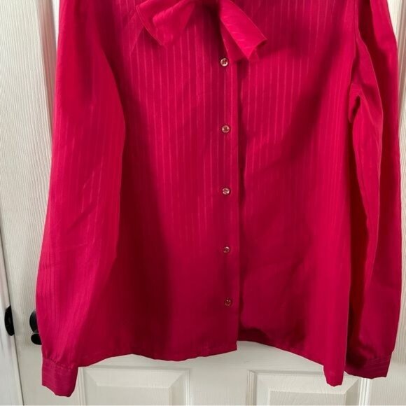 Ashley Hall Vintage Red Blouse Sz 14 - Picture 4 of 16
